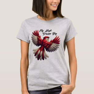 T-shirt Voler haut, rêve grand - Inspirationnel oiseau rou