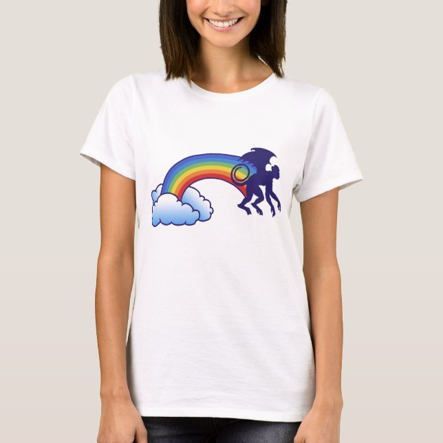 T-shirt Voler le singe arc-en-ciel (Devant)