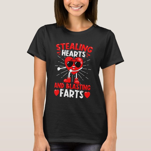 T-shirt Voler les coeurs Drôle Bdurable Farts Valentin D (Devant)