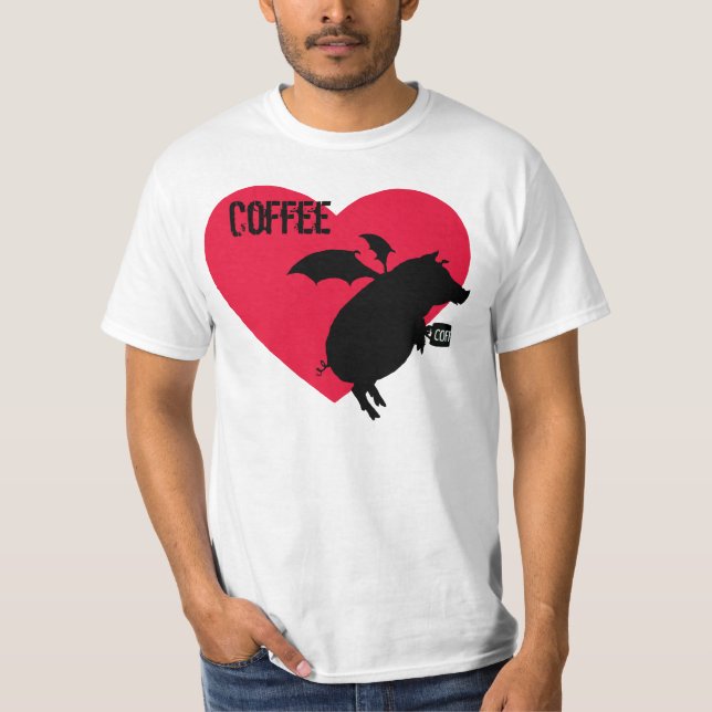 T-shirt Voler porcin avec du café (Devant)