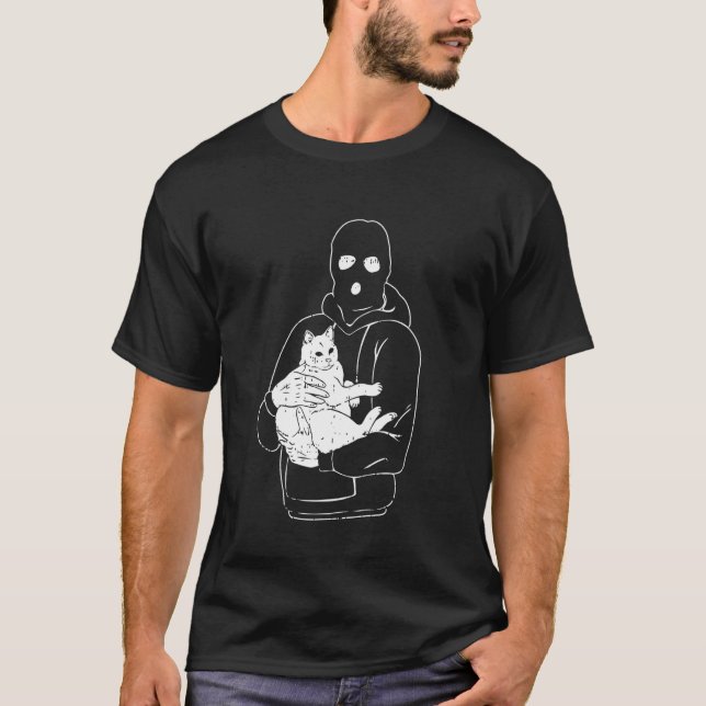 T-shirt Voleur de Chat Halloween Drôle de Voleur (Devant)