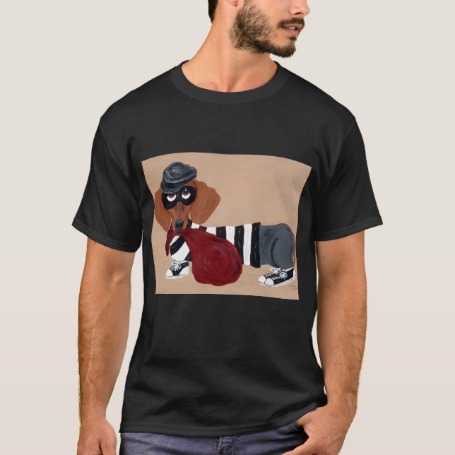 T-shirt Voleur de friandises pour teckel (Devant)