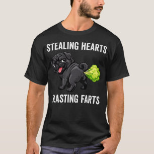 T-shirt Voleurs de cœurs pets de chien drôle noir