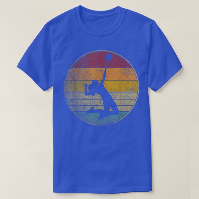 T-shirt Volleball Beach College Lycée Vintage Retro (Design devant)