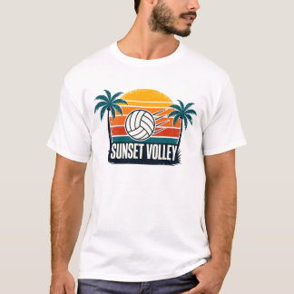 T-shirt Volley au coucher du soleil