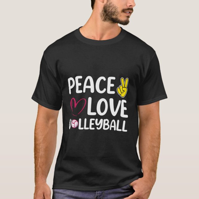 T-shirt Volley-ball avec Peace Love Volleyball (Devant)