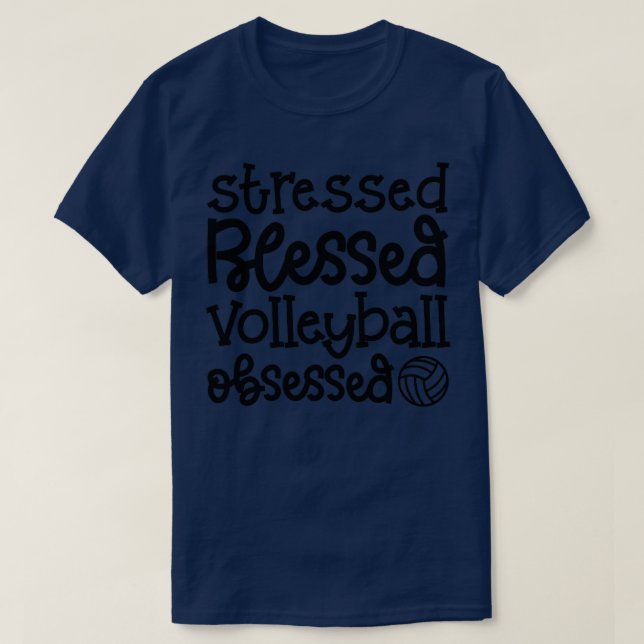 T-shirt Volley-ball bienheureux Stress Obsédé mignon1 (Design devant)