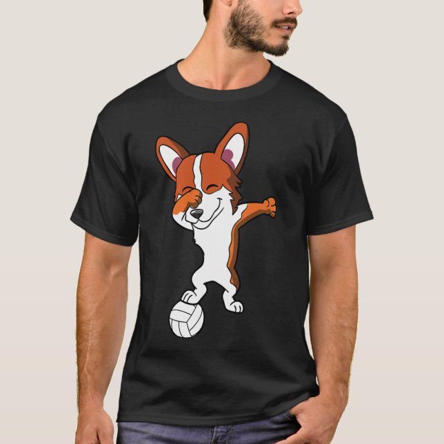 T-shirt Volley-ball Corgi Dog (Devant)