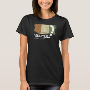 T-shirt Volley-ball Côte d'Ivoire Drapeau filles Volleybal