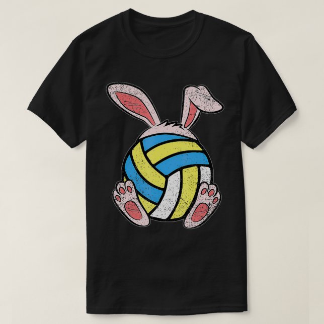 T-shirt Volley-ball de Pâques Bunny Ears Ball Cute Rabbi (Design devant)