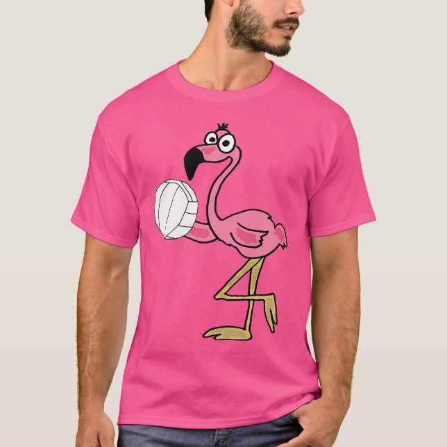 T-shirt Volley-ball Flamant rose rose (Devant)