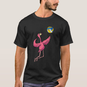 T-shirt Volley-ball Flamant rose Volley-ball Joueur Beach 