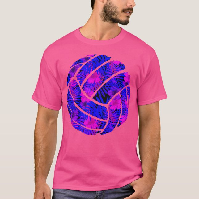 T-shirt Volley-ball Flower Leave Volleyball Player Beach V (Devant)