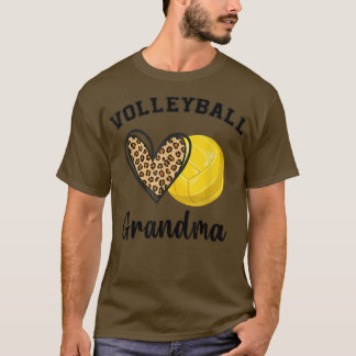 T-shirt Volley-ball Grand-mère Leopard Coeur Sports Joueur