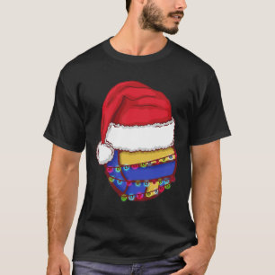 T-shirt Volley-ball lumières de Noël Santa Hat Funny Volle