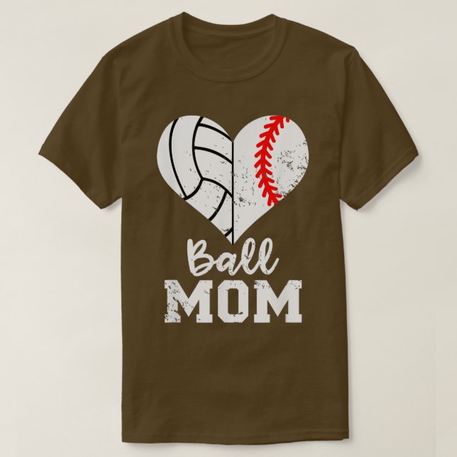 T-shirt Volley-ball Maman Baseball Volley-ball Mothers Day (Design devant)