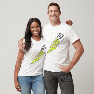 T-shirt volley-ball néon flames