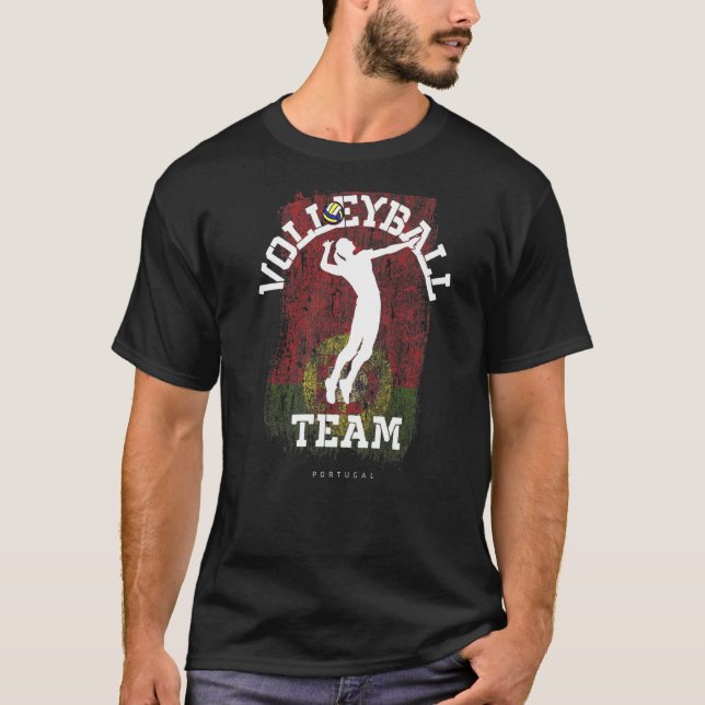 T-shirt Volley-ball Portugal Drapeau Filles Volleyball Fem (Devant)
