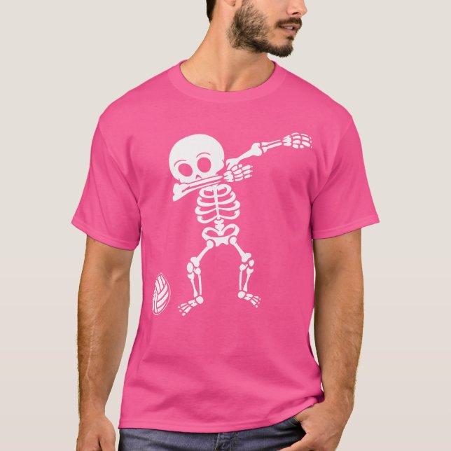 T-shirt Volley-ball pour les filles Dabbing Skeleton (Devant)