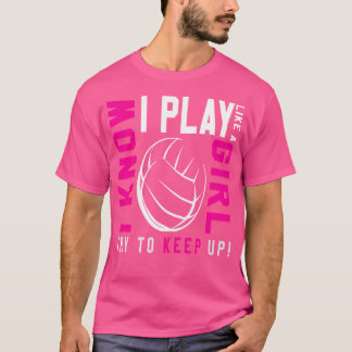 T-shirt Volley-ball pour les filles jouer comme une fille