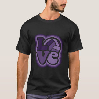 T-shirt Volleyball Amour Violet Violet Violet Pour Les Fem
