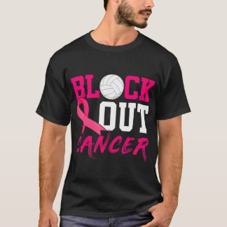 T-shirt Volleyball Blocage de sensibilisation au cancer du