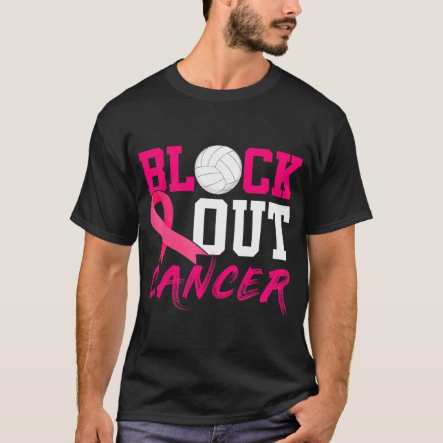 T-shirt Volleyball Blocage de sensibilisation au cancer du (Devant)