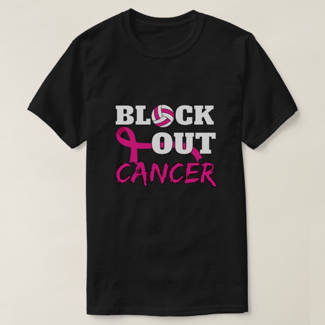 T-shirt Volleyball Blocage de sensibilisation au cancer du (Design devant)