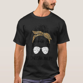 T-shirt Volleyball Bonus Maman Vie Messeuse Bun Leopard Mè