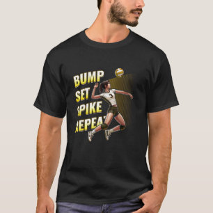 T-shirt Volleyball Bump Set Spike Répéter Banana Jaune Sma