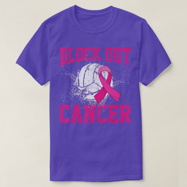 T-shirt Volleyball Cancer du sein Sensibilisation Bloquer  (Design devant)
