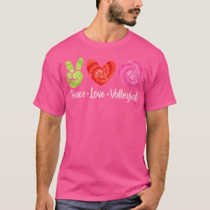 T-shirt Volleyball Chemise Tie Dye Peace Love Volleyball S