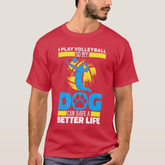 T-shirt Volleyball Chien famille garçon