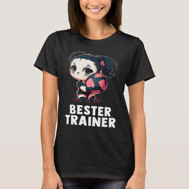 T-shirt Volleyball coach  cute panda girl volleyball (Devant)