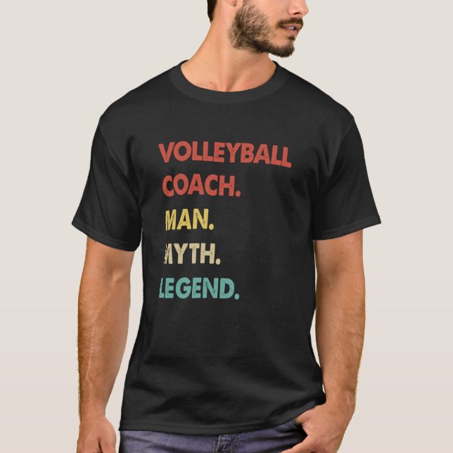 T-shirt Volleyball Coach Man Myth Legend  1 (Devant)