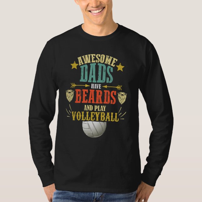 T-shirt Volleyball Dad Beard   Cute Fathers Day Volleyball (Devant)