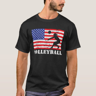 T-shirt Volleyball en détresse Drapeau américain USA Vinta