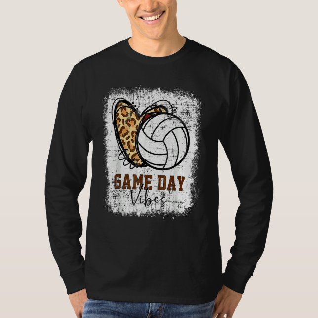 T-shirt Volleyball Game Day Vibes Volleyball Mom Leopard B (Devant)