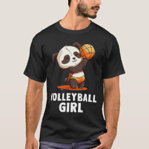 T-shirt Volleyball Girl Cute Baby Panda Et Volleyball