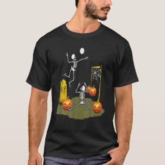 T-shirt Volleyball Halloween Volleyween Skeleton