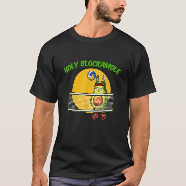 T-shirt Volleyball Holy Guacamole Player Blocker Avocado F (Devant)