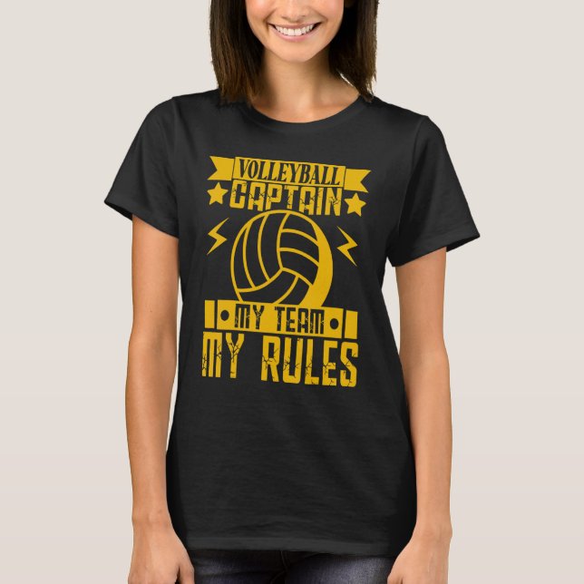 T-shirt Volleyball Homme Et Femme Capitaine Mon Équipe Ma  (Devant)