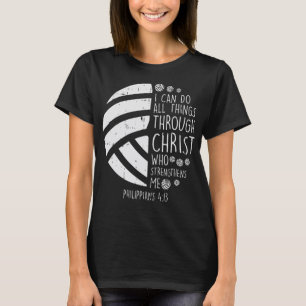 T-shirt Volleyball je peux faire des choses Bible Verse Di
