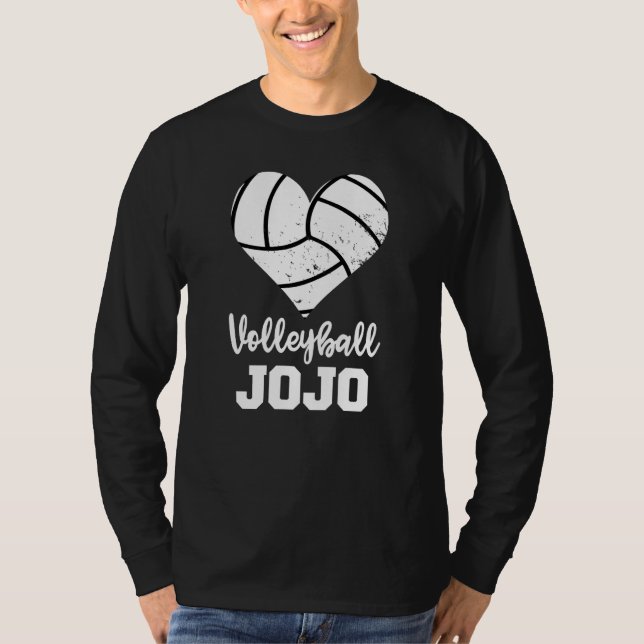 T-shirt Volleyball Jojo Volleyball Heart Grandma Jojo (Devant)