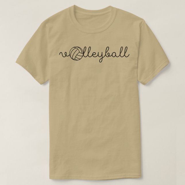 T-shirt Volleyball joli en cursive avec ballon  (Design devant)
