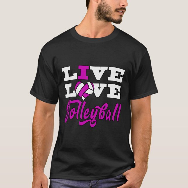 T-shirt Volleyball Long Sleeve Chemise Live Amour Ado Fill (Devant)