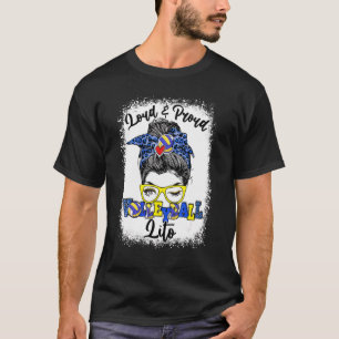 T-shirt Volleyball Loud Et Fière Lito Messy Bun Bleached