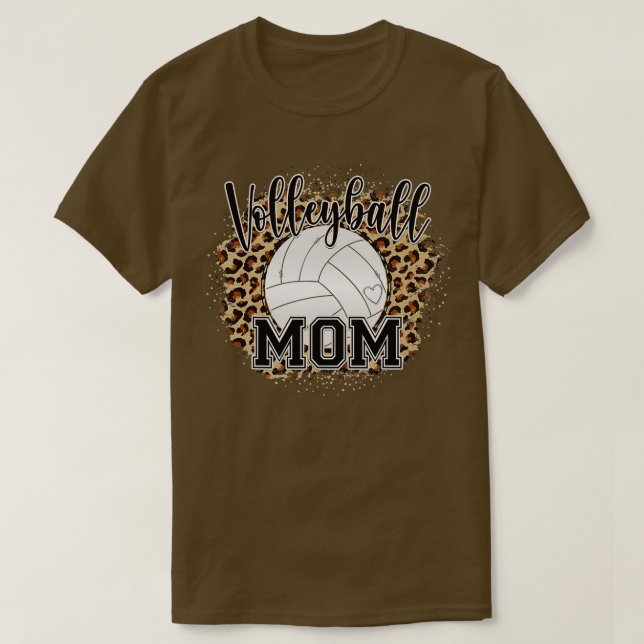 T-shirt Volleyball Maman Empreinte de léopard Fier Femmes  (Design devant)