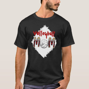 T-shirt Volleyball Maman Leopard Ball Maman's Day Cadeau