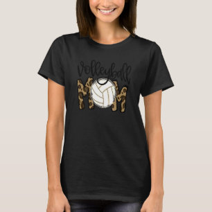 T-shirt Volleyball Maman Leopard Ball Maman's Day Cadeau